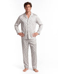 Men’s Long-Sleeve Pajama Set – Two-Piece Plaid Loungewear