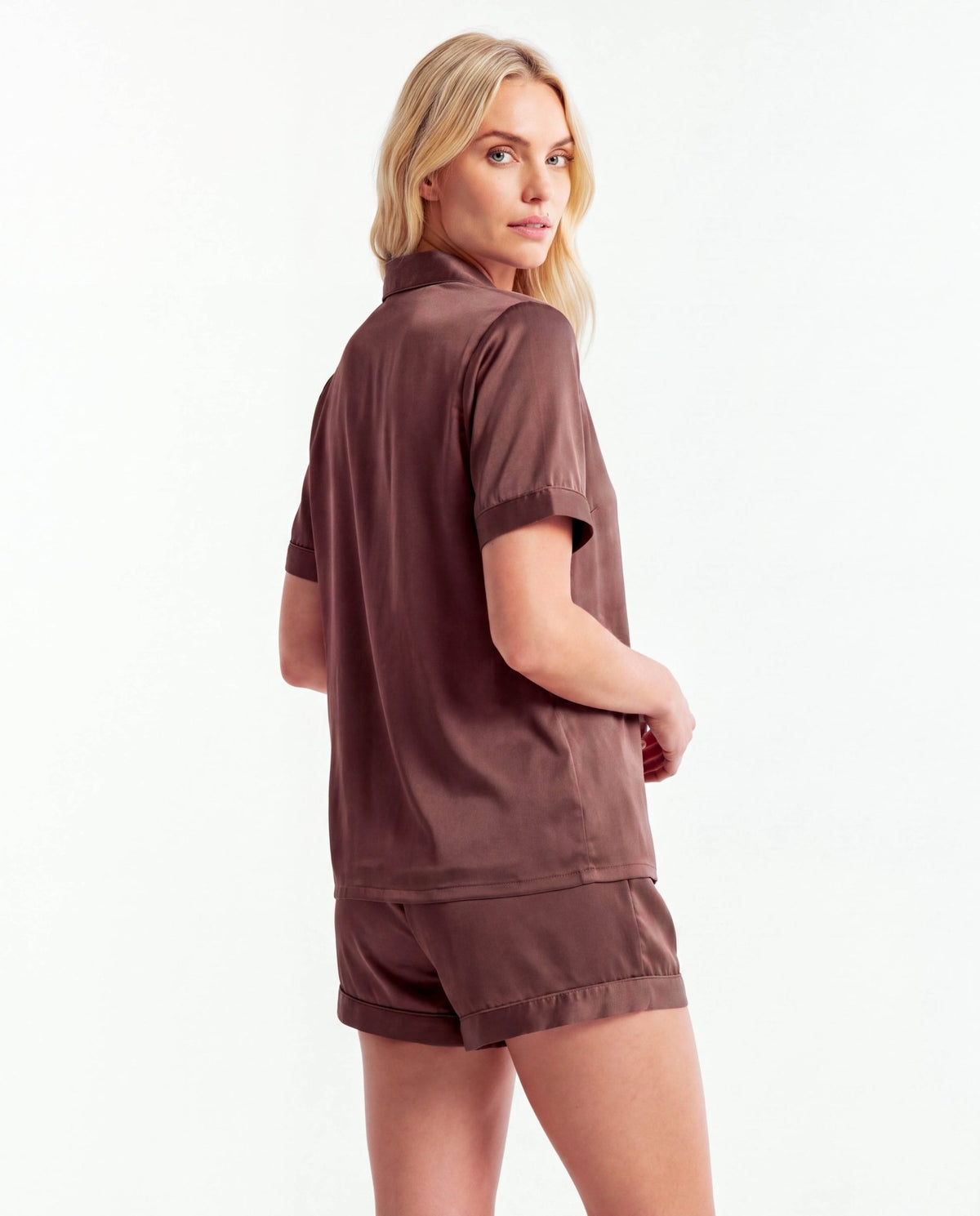 Women's Silk Pajama Set – Short Sleeve Luxury Sleepwear