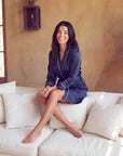 Women's Solid-Tone Minimalist Robe – Relaxed Fit Plush Loungewear