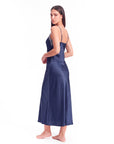 Arabella Silk Maxi Nightgown – Elegant Lace Trim Sleepwear for Women