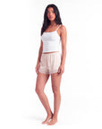 Women's Satin Lace Shorts – Relaxed Fit with Elastic Waist