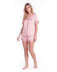 Women's Short-Sleeved Pajama Set with Shorts – Comfortable Home Wear for Relaxation