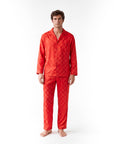 Men’s Long-Sleeve Pajama Set – Two-Piece Plaid Loungewear