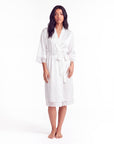 New Summer Thin Solid Color Stitching Lace Long Nightgown Robe – Luxury and Noble Home Clothes for Relaxation