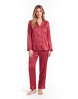 Silk Pajama Set for Women – Soft, Breathable, Luxury Sleepwear with Long Sleeves & Pants