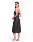 Silk Evening Gown – Elegant Bow Design, Soft & Luxurious Formal Dress