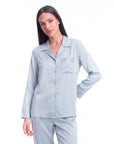 Silk Pajama Set for Women – Long Sleeve & Pants | Soft, Breathable Loungewear