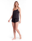Women's Chiffon Pajamas – Sexy Sleeveless Two-Piece Set with Shorts for Summer Home Wear