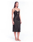 Silk Evening Gown – Elegant Bow Design, Soft & Luxurious Formal Dress