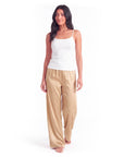 Women's Satin Wide-Leg Pants – Elastic High Waist with Draped Silhouette