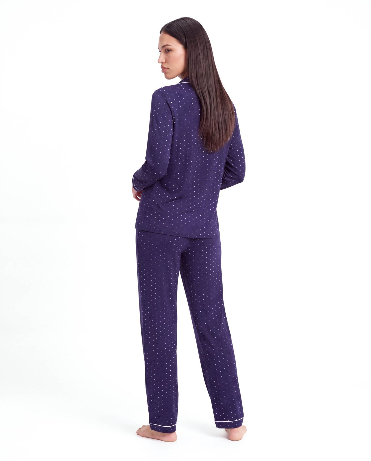 Women’s Bamboo Pajama Set – Long Sleeve Button Down Top with Full Length Pants