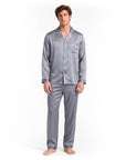 Men’s Cooling Pajama Set – Breathable Long Sleeve Sleepwear for Night Comfort
