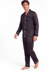 Men’s Fashion Long Sleeve Pajama Set with Long Pants – Comfortable and Stylish Sleepwear