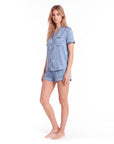 Women's Short-Sleeved Pajama Set with Shorts – Comfortable Home Wear for Relaxation
