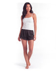 Women's Satin Lace Shorts – Relaxed Fit with Elastic Waist