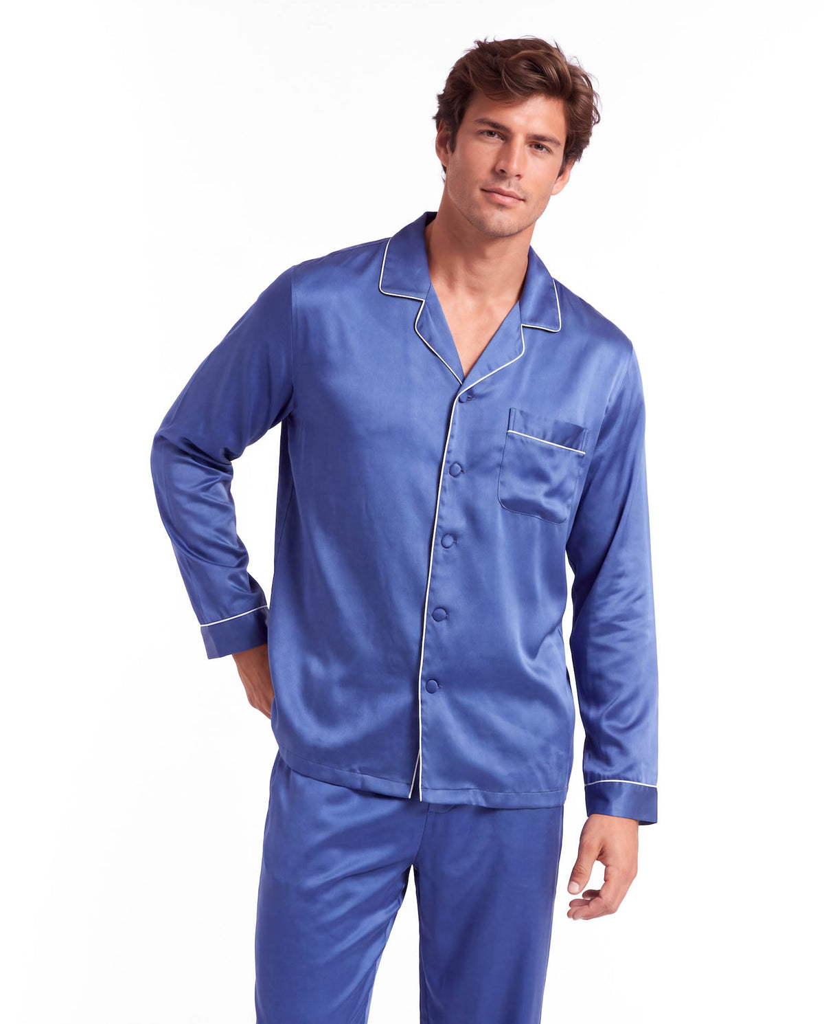 Men’s Pajama Set – Lightweight Long Sleeve Lounge &amp; Sleepwear for Home Comfort