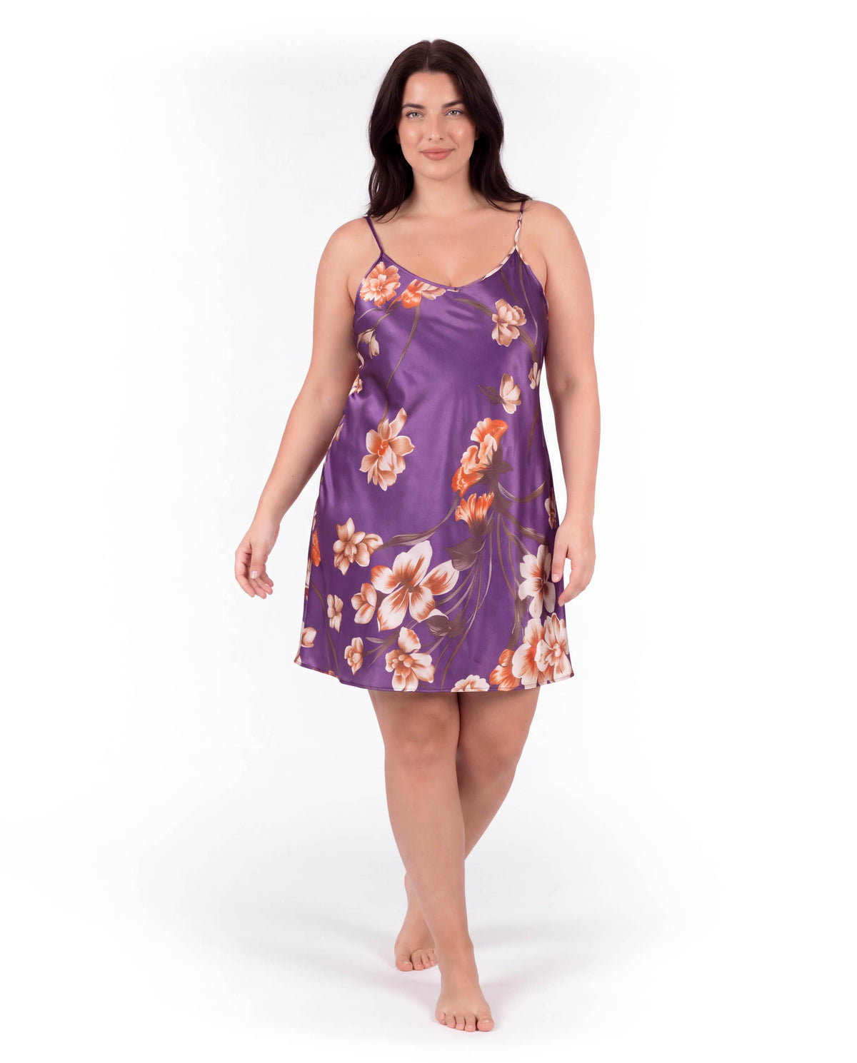 Women's Printed Camisole Nightdress – Plus Size Loose Fit Sleeveless Sleep Dress