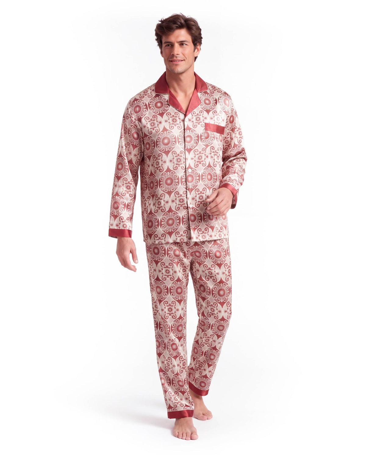 Men’s Pajama Set – Lightweight Long &amp; Short Sleeve Sleepwear for All Seasons