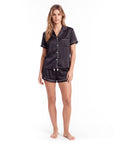 Women's Short-Sleeved Pajama Set with Shorts – Comfortable Home Wear for Relaxation