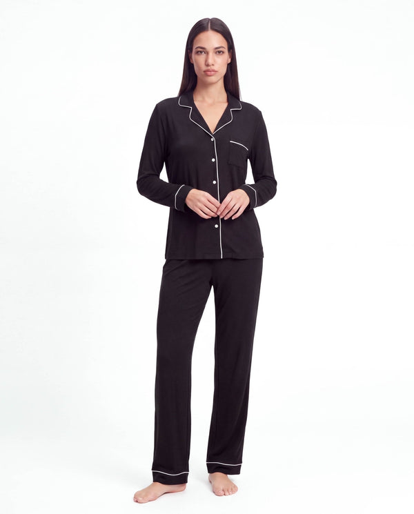 Women’s Bamboo Pajama Set – Long Sleeve Button Down Top with Full Length Pants