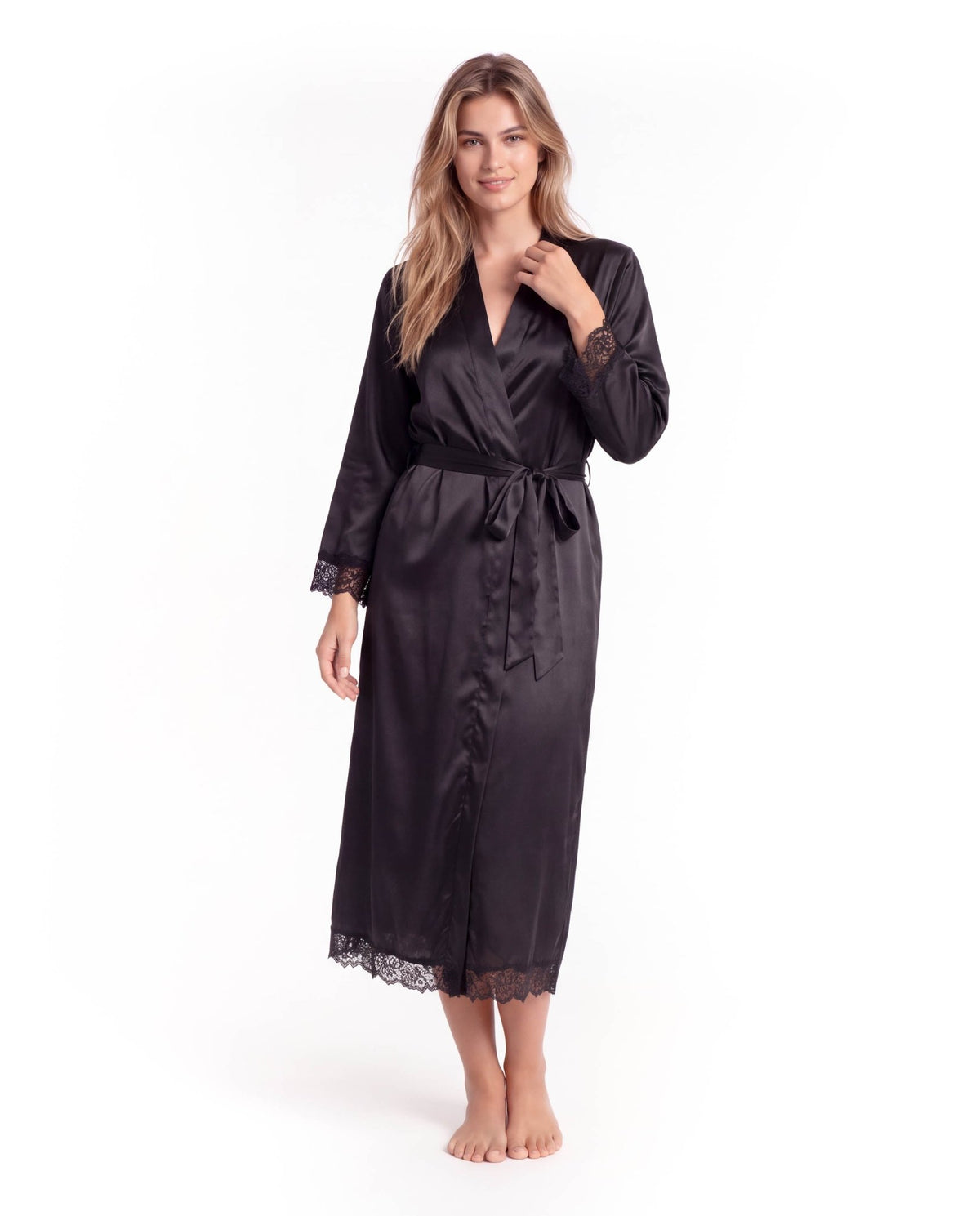 Lace Robes – Bridesmaid and Bride Wedding Long Robe, Elegant Bathrobe and Lingerie Robe for Women