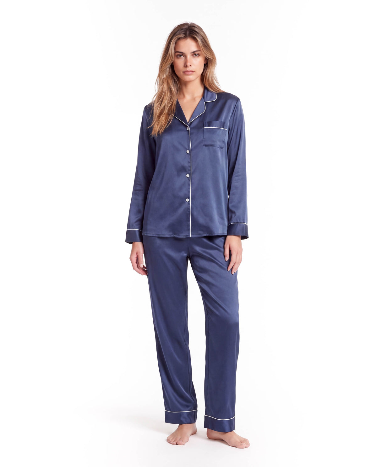 Silk Pajama Set for Women – Soft, Breathable, Luxury Sleepwear with Long Sleeves &amp; Pants